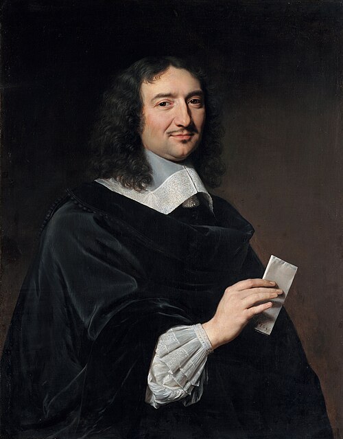 Portrait of Jean-Baptiste Colbert holding a letter, painted in 1666